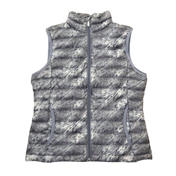 Ariat Jackets & Blazers - Ariat Ideal Down Lightweight Gilet Size Small Grey Animal Print Equestrian